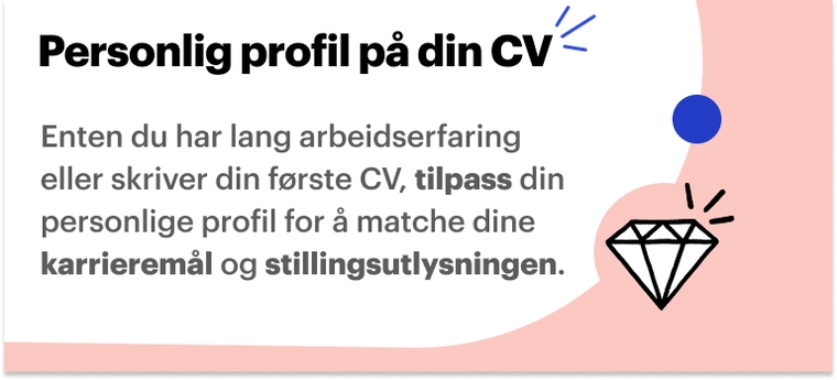 Viser hva som skal være inkludert i din CV profil