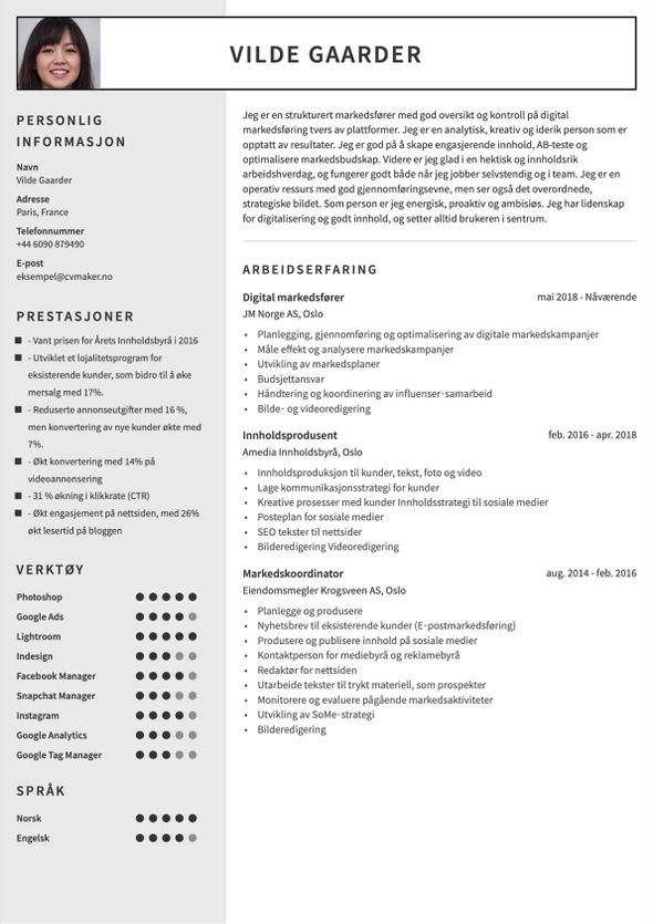 CV for mye erfaring