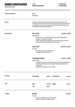 Velg mal Wisconsin og lag en profesjonell CV