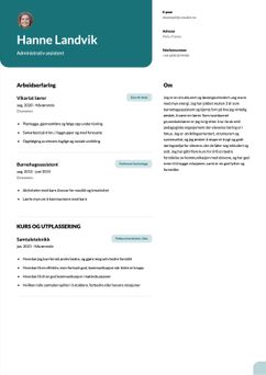 Velg mal Columbia og lag en profesjonell CV