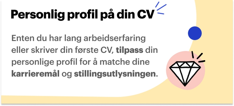 Beksriver hvorfor det er viktig å ta med en personlig profil på en salgssjef CV