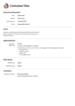 Velg mal Princeton og lag en profesjonell CV