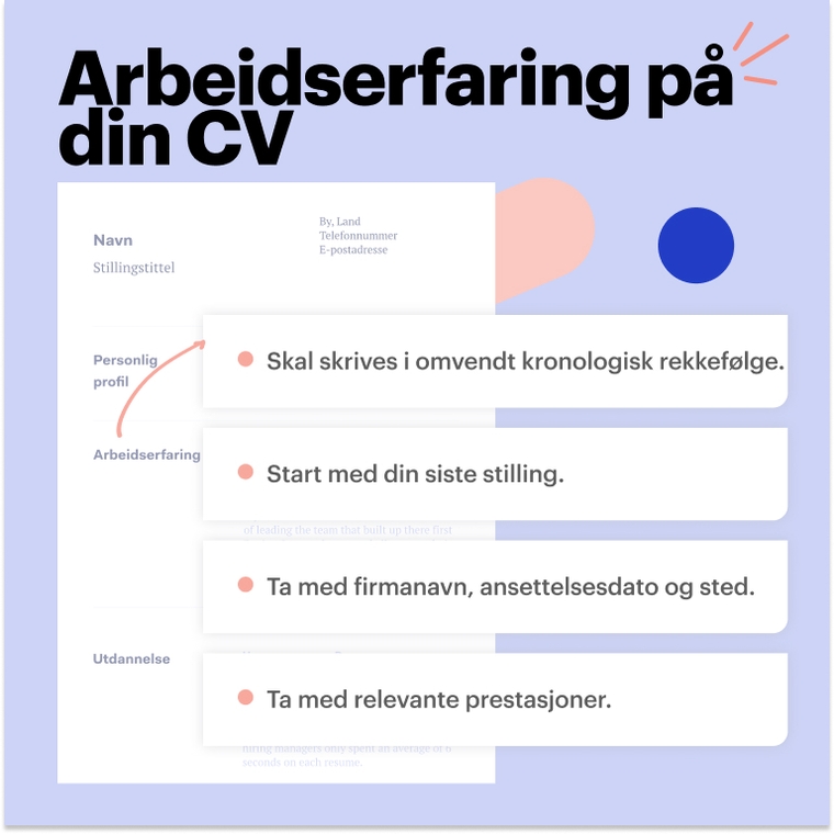 Hvordan du skal liste opp arbeidserfaring på din lærling CV