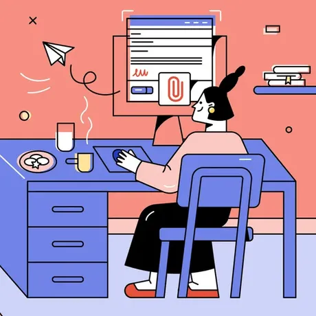 En person som sender CV  og søknad per e-post